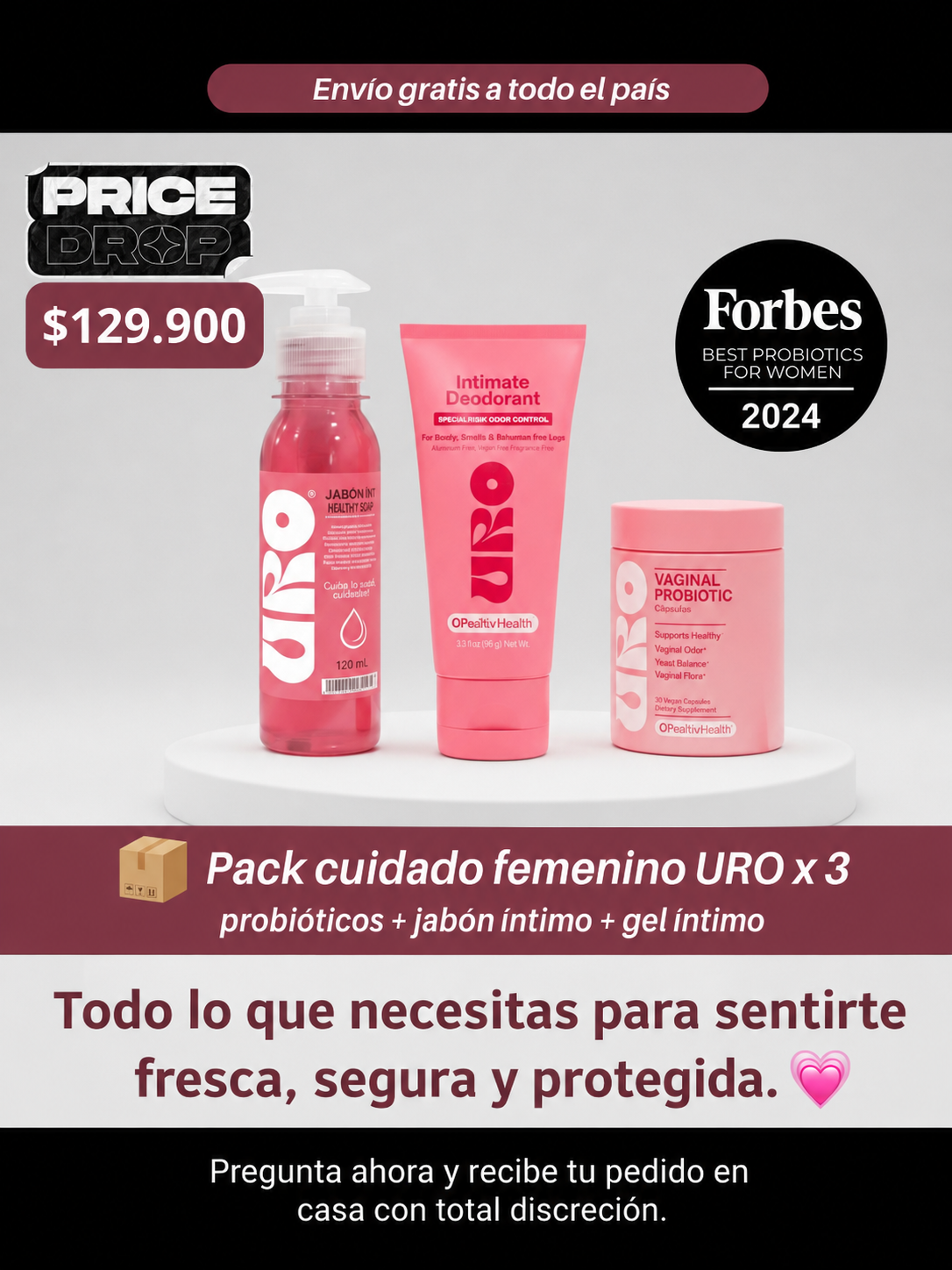 PACK CUIDADO FEMENINO URO X3