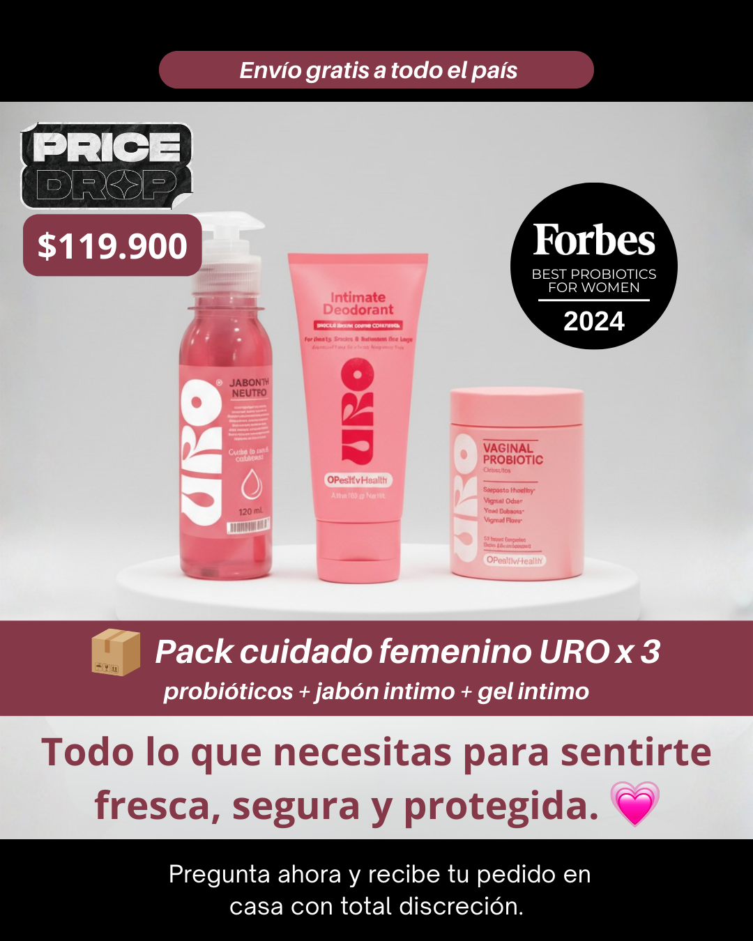 PACK CUIDADO FEMENINO URO X3